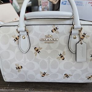 Coach White Bee Print Women's Bag